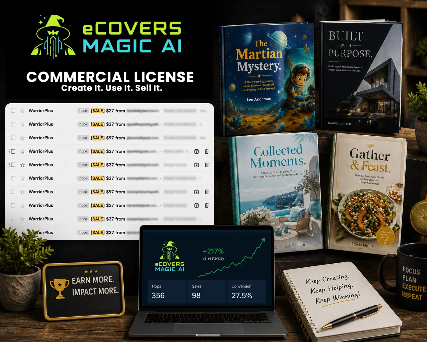 Commercial earning and digital product examples